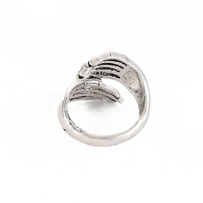 Hand Hug Open Cuff Ring RJEW-S038-219-1