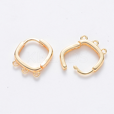Brass Huggie Hoop Earring Findings KK-T049-14G-NF-1
