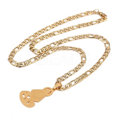 Virgin 201 Stainless Steel Pendant Necklaces for Men Women NJEW-K283-18G-1