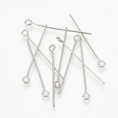 Tarnish Resistant 304 Stainless Steel Eye Pin STAS-S076-74-20mm-1