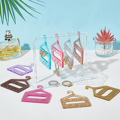 20Pcs 10 Colors 8-Hole Mini Glitter Acrylic Earring Hanger EDIS-PH0001-82-1