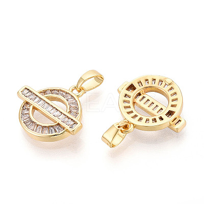 Brass Micro Pave Cubic Zirconia Pendants KK-N272-08G-1