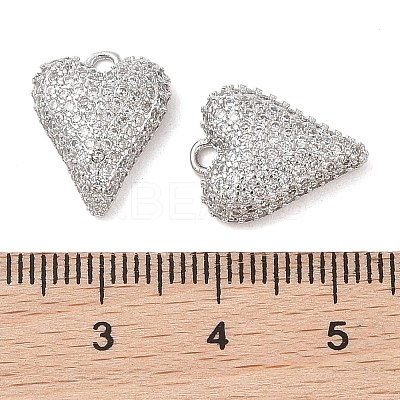 Brass Micro Pave Clear Cubic Zirconia Pendants KK-S388-01P-02-1