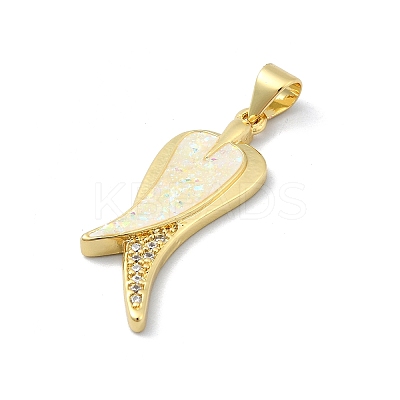 Brass Micro Pave Clear Cubic Zirconia Pendants KK-A221-06G-1