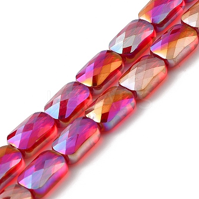 Transparent Electroplate Glass Beads Strands X-EGLA-I017-03-AB01-1