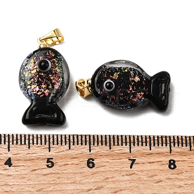 Handmade Dichroic Foil Lampwork Pendants X2-DICH-G001-01G-04-1