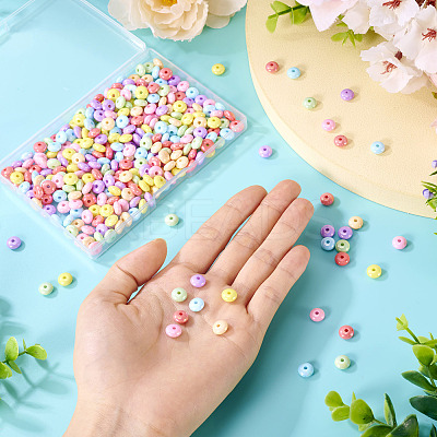 350Pcs 7 Colors UV Plating Opaque Acrylic Beads MACR-TA0002-31-1