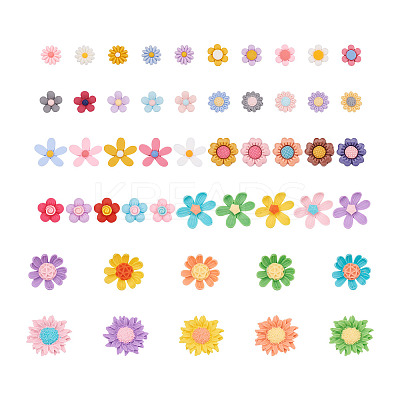200Pcs 10 Style Opaque Resin Cabochons RESI-CD0001-09-1