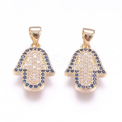 Brass Micro Pave Cubic Zirconia Pendants ZIRC-F061-04B-1