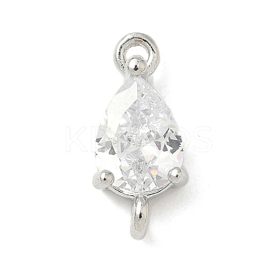 Brass Pave Cubic Zirconia Connector Charms KK-Z120-31P-03-1