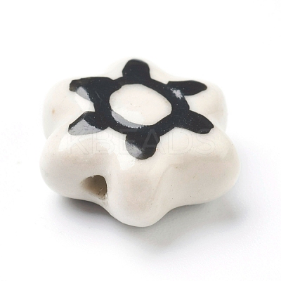 Handmade Porcelain Flower Beads PORC-J008-06-1