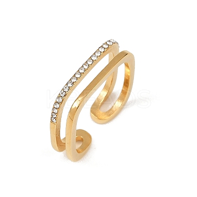 304 Stainless Steel Micro Pave Cubic Zirconia Cuff Rings RJEW-P153-02G-1
