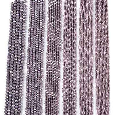 Electroplate Glass Beads Strands EGLA-A044-P6mm-B13-1