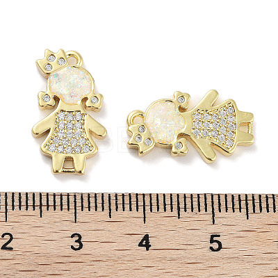 Brass Micro Pave Clear Cubic Zirconia Pendants KK-L213-043G-02-1