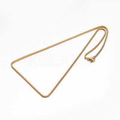 304 Stainless Steel Box Chain Necklaces NJEW-E026-11-1