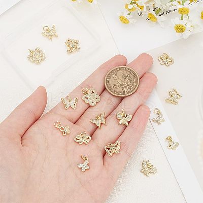 16Pcs 8 Style Alloy Rhinestone Charms ALRI-AR0001-06-1
