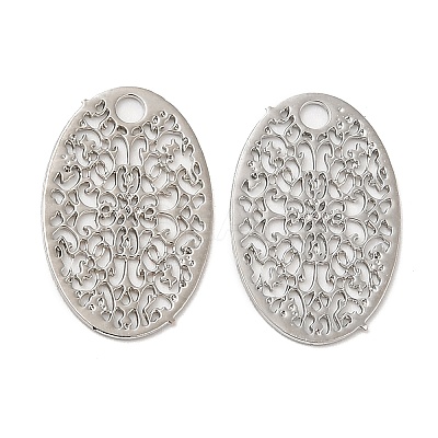 Long-Lasting Plated Brass Filigree Pendants KK-K336-11P-1
