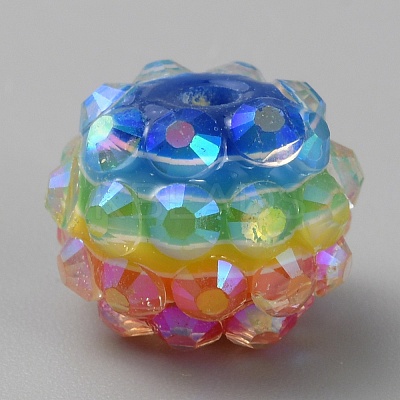 Resin Rhinestone Beads RESI-WH0031-02S-1