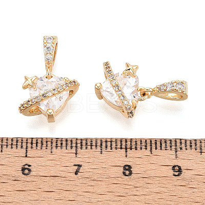 Brass Micro Pave Cubic Zirconia Charms KK-N275-12A-G-1