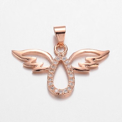 Angel Brass Micro Pave Cubic Zirconia Pendants ZIRC-F011-28-FF-1