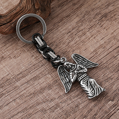 Vintage 304 Stainless Steel Angel Maria Keychains LS-MY5098-1
