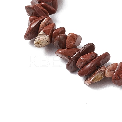 Natural Red Jasper Chips Stretch Bracelets for Women Men BJEW-JB11341-03-1