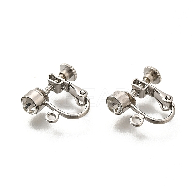 Brass Clip-on Earring Settings STAS-F311-12P-1