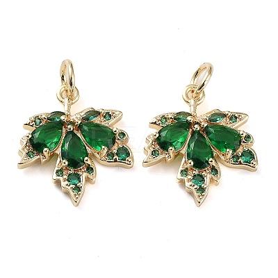 Rack Plating Brass Clear Cubic Zirconia Pendants KK-B078-02G14-02-1