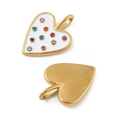 304 Stainless Steel Enamel Pendants STAS-P380-62G-1