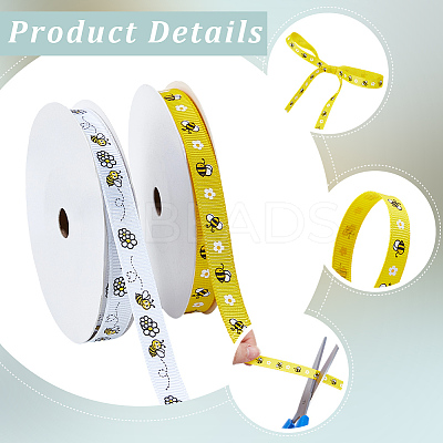 2 Rolls 2 Styless Bees Polyester Ribbon OCOR-CY0004-03-1