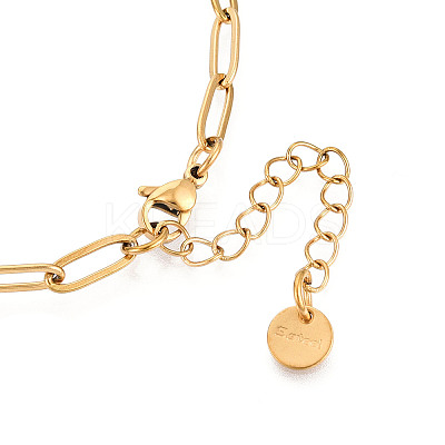 Ion Plating(IP) 304 Stainless Steel Paperclip Chain Necklace NJEW-D045-14G-03-1