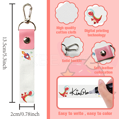 PU Leather & Cotton Name Marker Keychain AJEW-WH0514-021-1