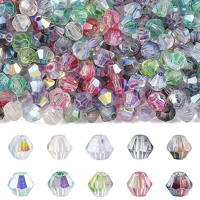 500Pcs 10 Colors Transparent Colours Glass Seed Beads GLAA-YW0005-85-1
