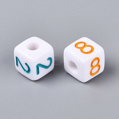 Opaque Acrylic European Large Hole Beads SACR-N020-01M-01-1