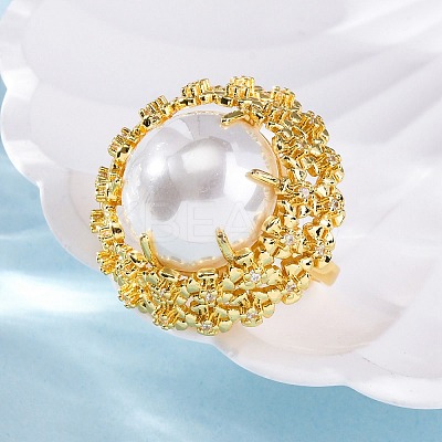 Brass Cuff Rings for Women RJEW-Q009-10G-1