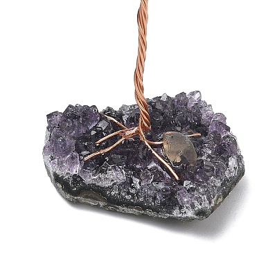 Natural Citrine Chips Tree of Life Decorations DJEW-P022-03A-03-1