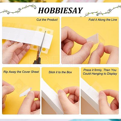 300Pcs Transparent PVC Self Adhesive Hang Tabs CDIS-HY0001-01-1