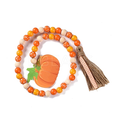 Thanksgiving Day Theme Wooden Beaded Pendant Decorations LS-HJEW-K036-01A-1