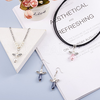 80Pcs 2 Style Imitation Pearl Acrylic Pendants OACR-CD0001-07-1