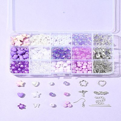 DIY Acrylic & Alloy Earring Jewelry Making Kits DIY-FS0007-30-1