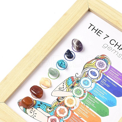 Natural & Synthetic Gemstone Healing Stones Picture Frame Stand AJEW-D308-01B-1