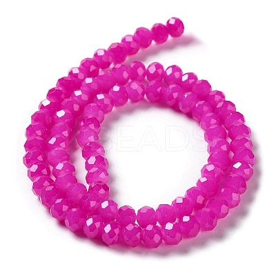 Baking Paint Imitation Jade Glass Bead Strands X-DGLA-A034-J6MM-A28-1