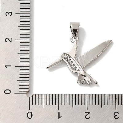 Rack Plating Brass Micro Pave Cubic Zirconia Pendants KK-U027-29P-1
