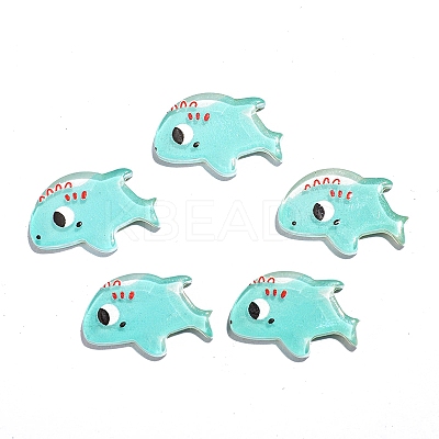 Ocean Theme Opaque Resin Cabochons OCEA-PW0001-76D-1
