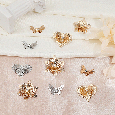 16Pcs 8 Style Brass Pendants KK-CA0002-47-1
