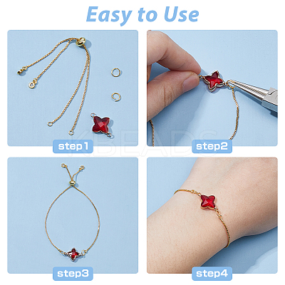12Pcs Rack Plating Adjustable Brass Slider Bracelet Making KK-DC0004-37G-1