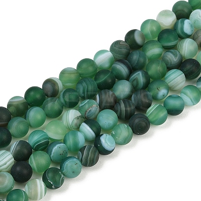 Natural Grade A Striped Agate/Banded Agate Beads Strands G-E478-08-10MM-1