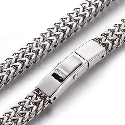 Non-Tarnish 304 Stainless Steel Mesh Chain Necklaces NJEW-L161-01P-1
