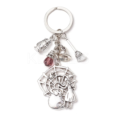 Halloween Tibetan Style Zinc Alloy K9 Glass Keychains KEYC-JKC01237-1