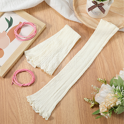 Polyester Bowknot Lace Socks AJEW-WH20080-19A-1